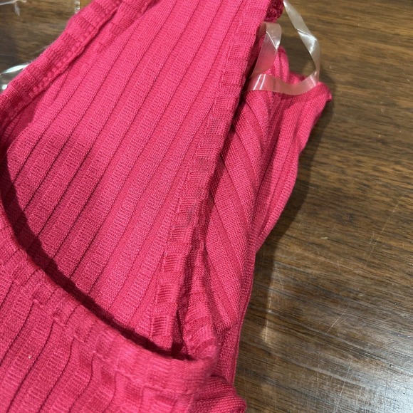Decree Top Women’s‎ Medium Hot Pink Short Sleeve Scoop Neck Ribbed Stretch Top - Picture 14 of 14